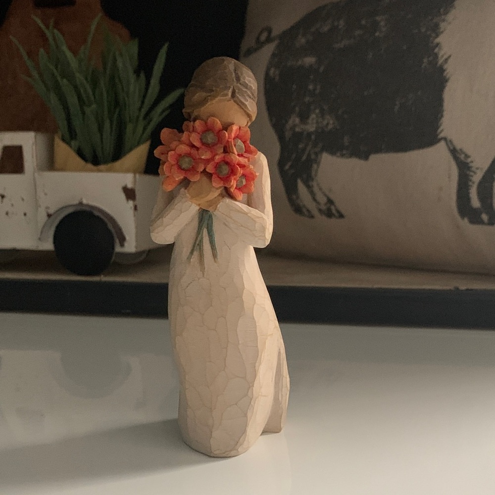 “Surrounded by Love” Willow Tree with Red Flowers